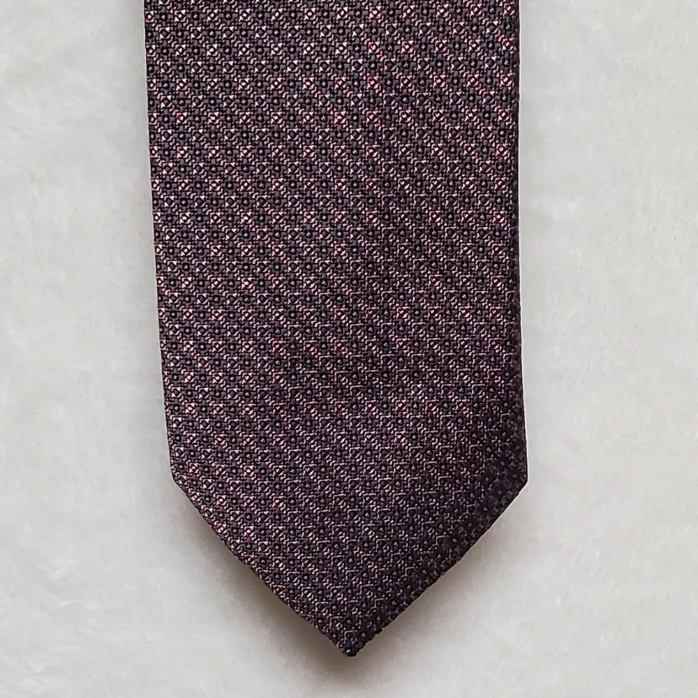 Oscar de la Renta Vintage Navy Blue Pink Diamond Floral Necktie